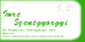 imre szentgyorgyi business card